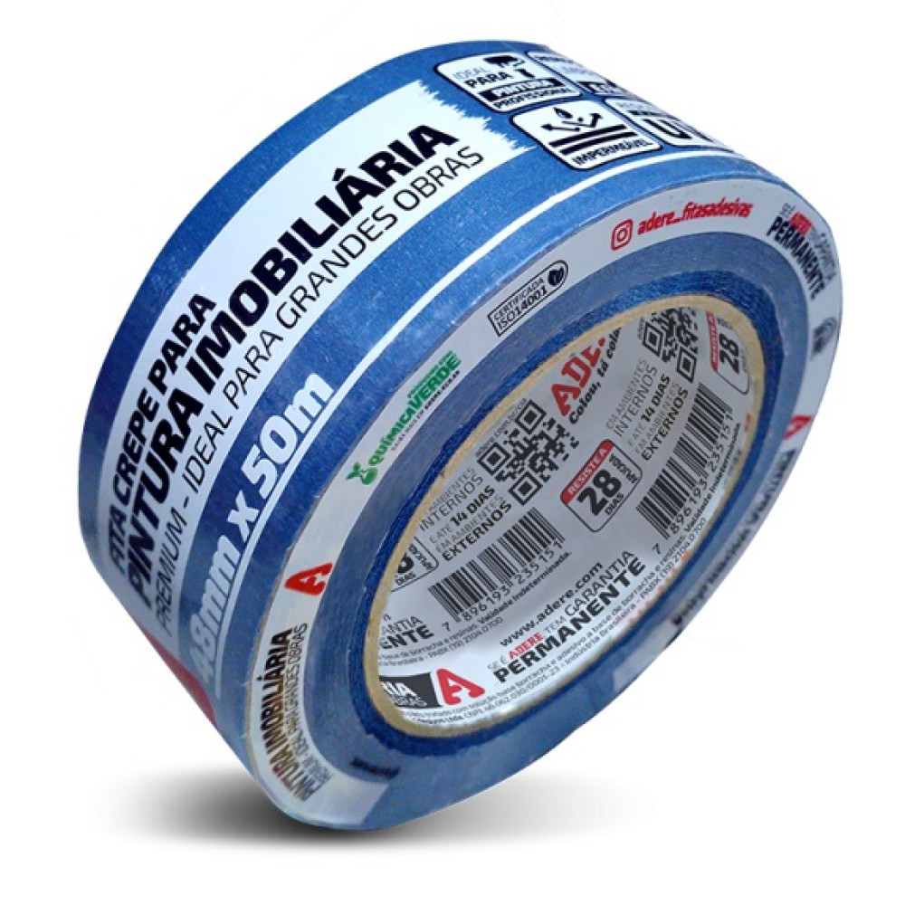 Fita Crepe Imobiliária Azul 45mm x 50m