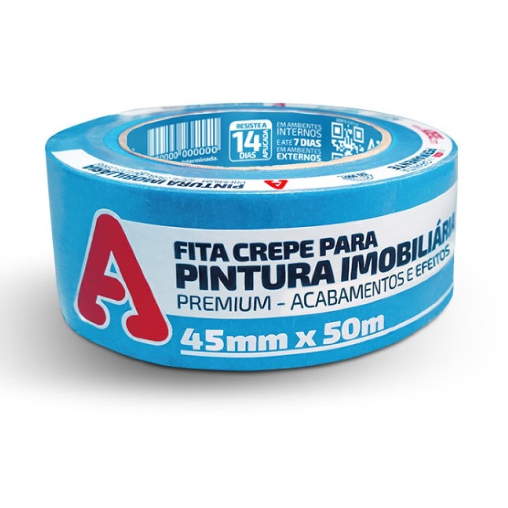 Fita Crepe Imobiliária Azul Neon 45mm x 50m