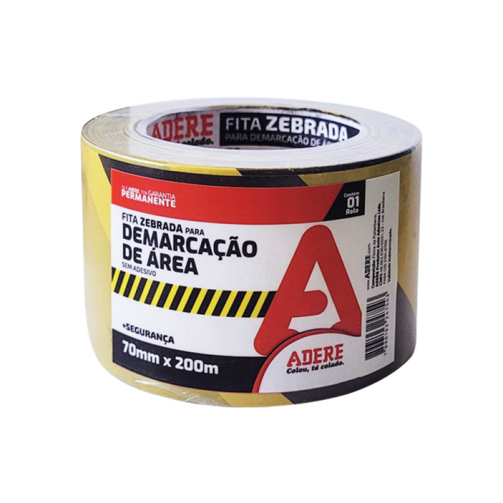 Fita para Demarcação de Área Zebrada 70mm x 200m